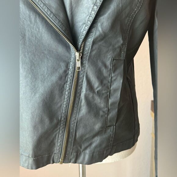 New Eileen Fisher Moto short zip jacket in waxed organic cotton sz M - Picture 15 of 15